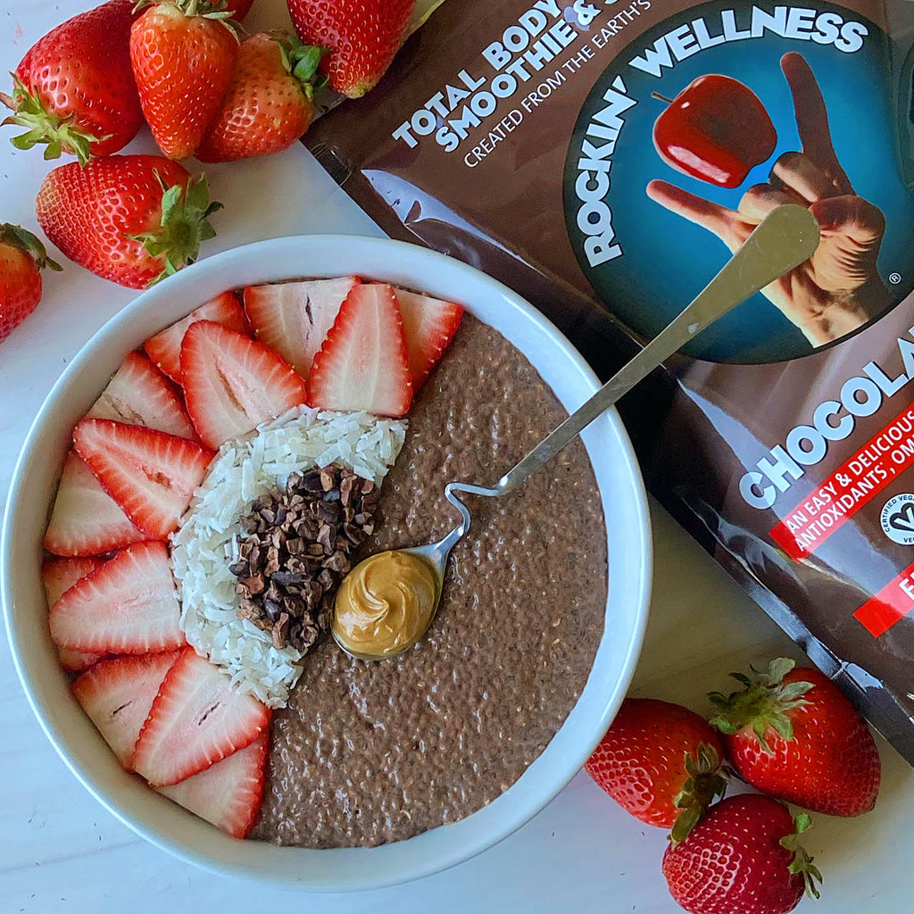 Rockin Wellness Cacao Chia Pudding Smoothie Bowl
