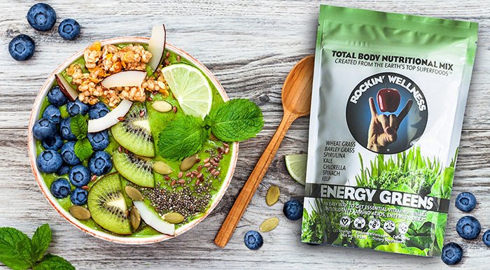 ROCKIN WELLNESS GREEN ENERGIZING PROTEIN SMOOTHIE BOWL