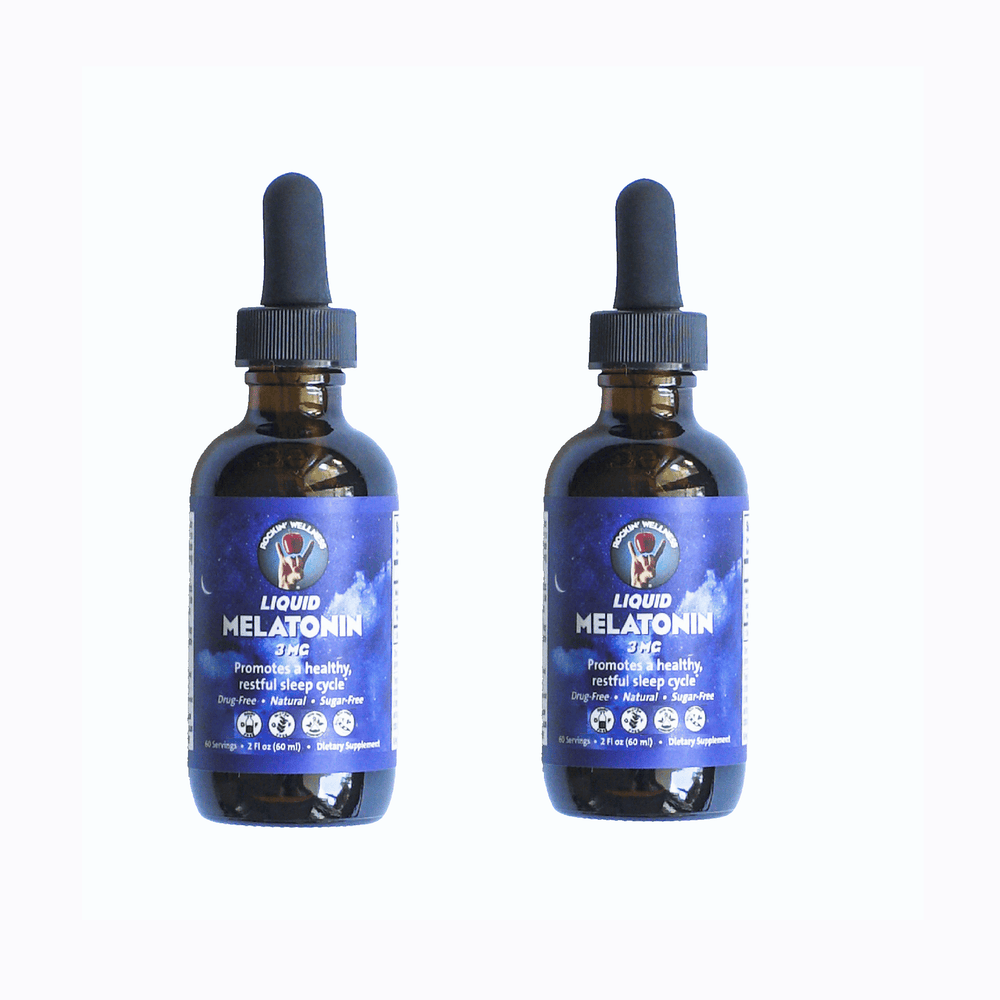 Rockin Wellness Liquid Melatonin Drops – 3mg Vegan Sleep Support (2 or 3 pack)