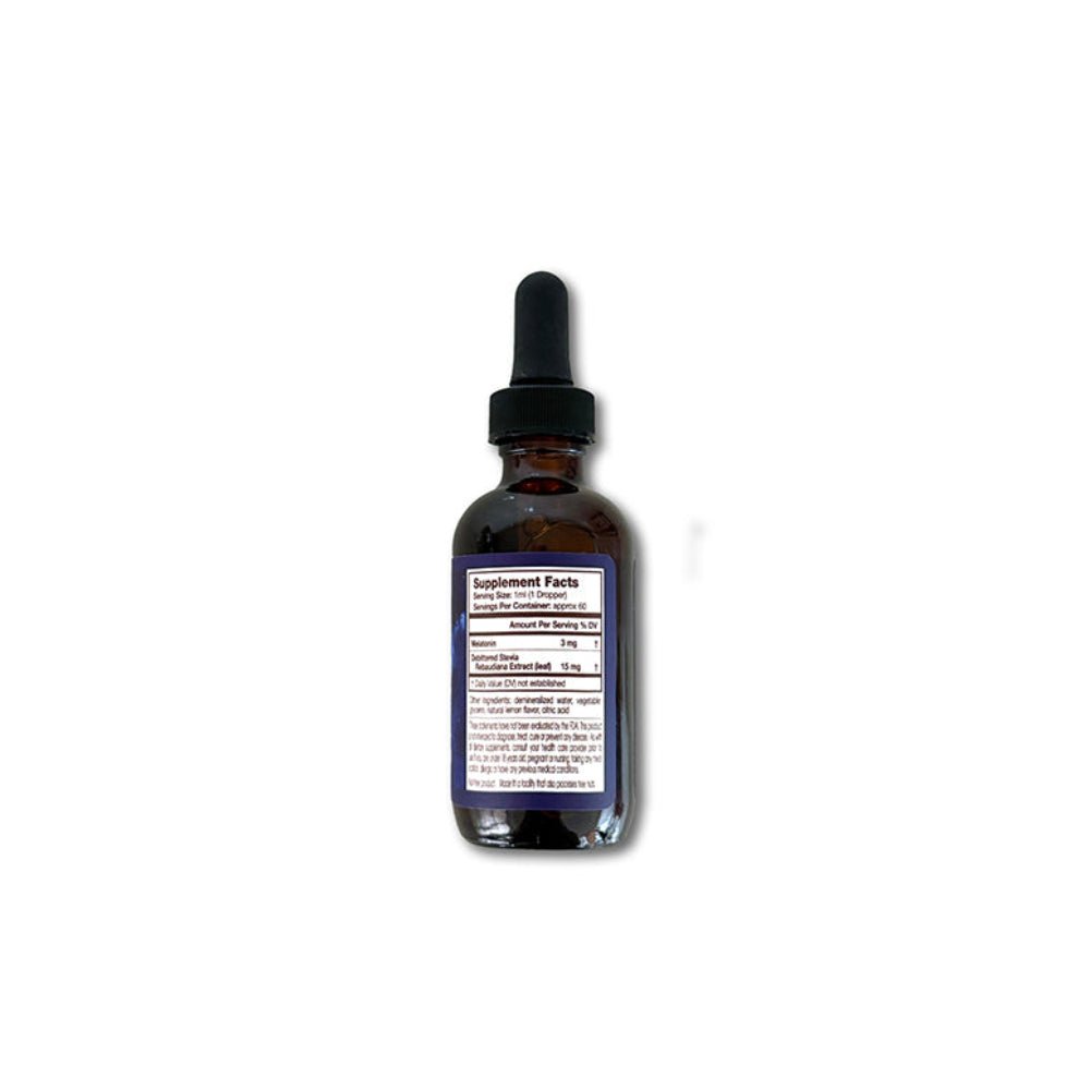 
                
                    Load image into Gallery viewer, Rockin Wellness Vegan Liquid Melatonin Drops for sleep support back
                
            