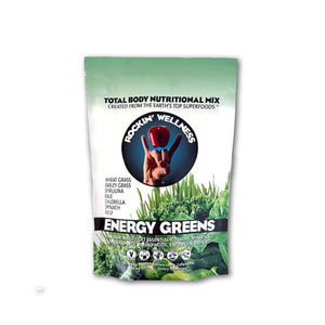 Rockin Wellness Energy Greens superfood pouch with leafy greens for Green Drink 