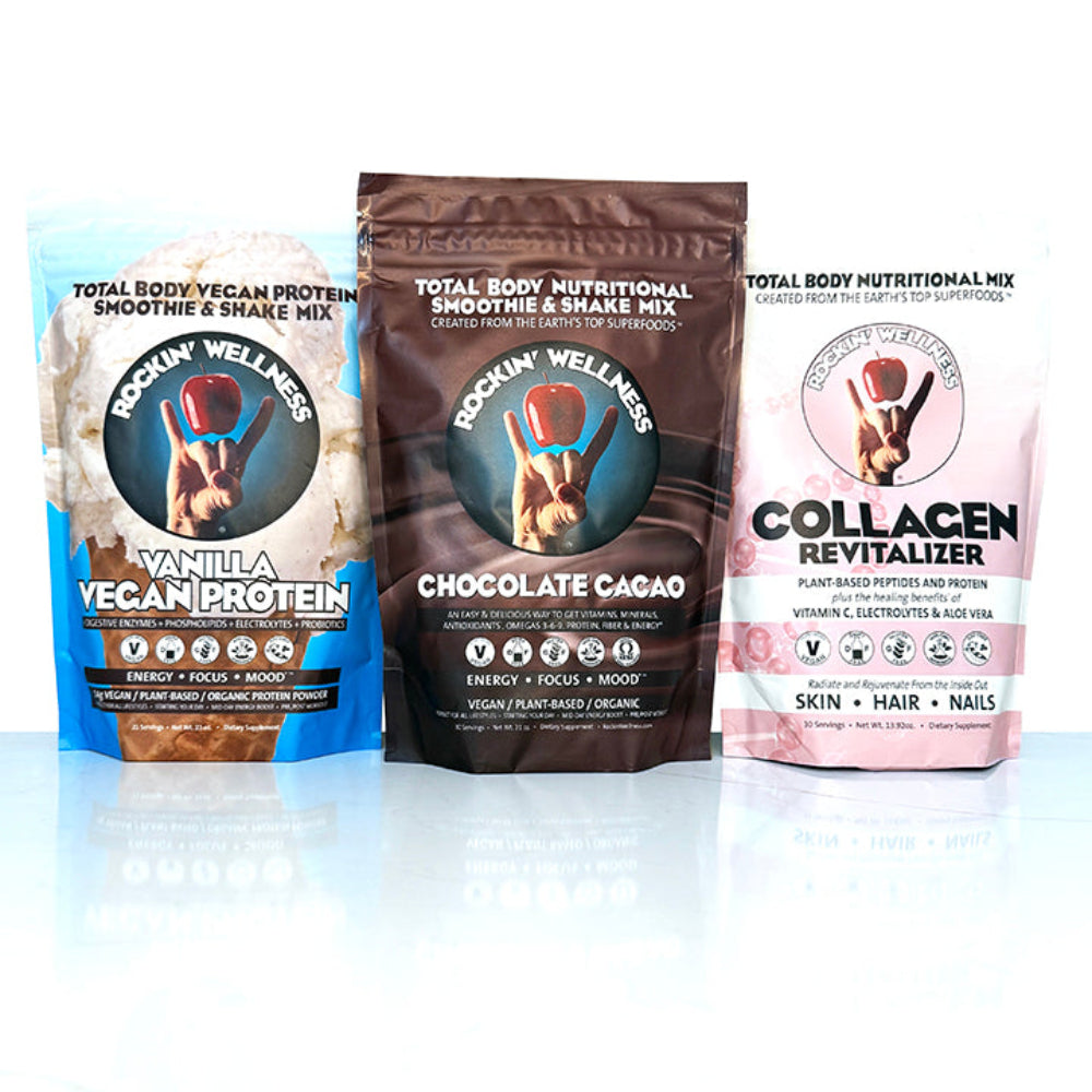 REJUVENATING ESSENTIALS CHOCOLATE - Chocolate Nutrition, Vanilla Protein Shake Mixes & the Collagen Revitalizer