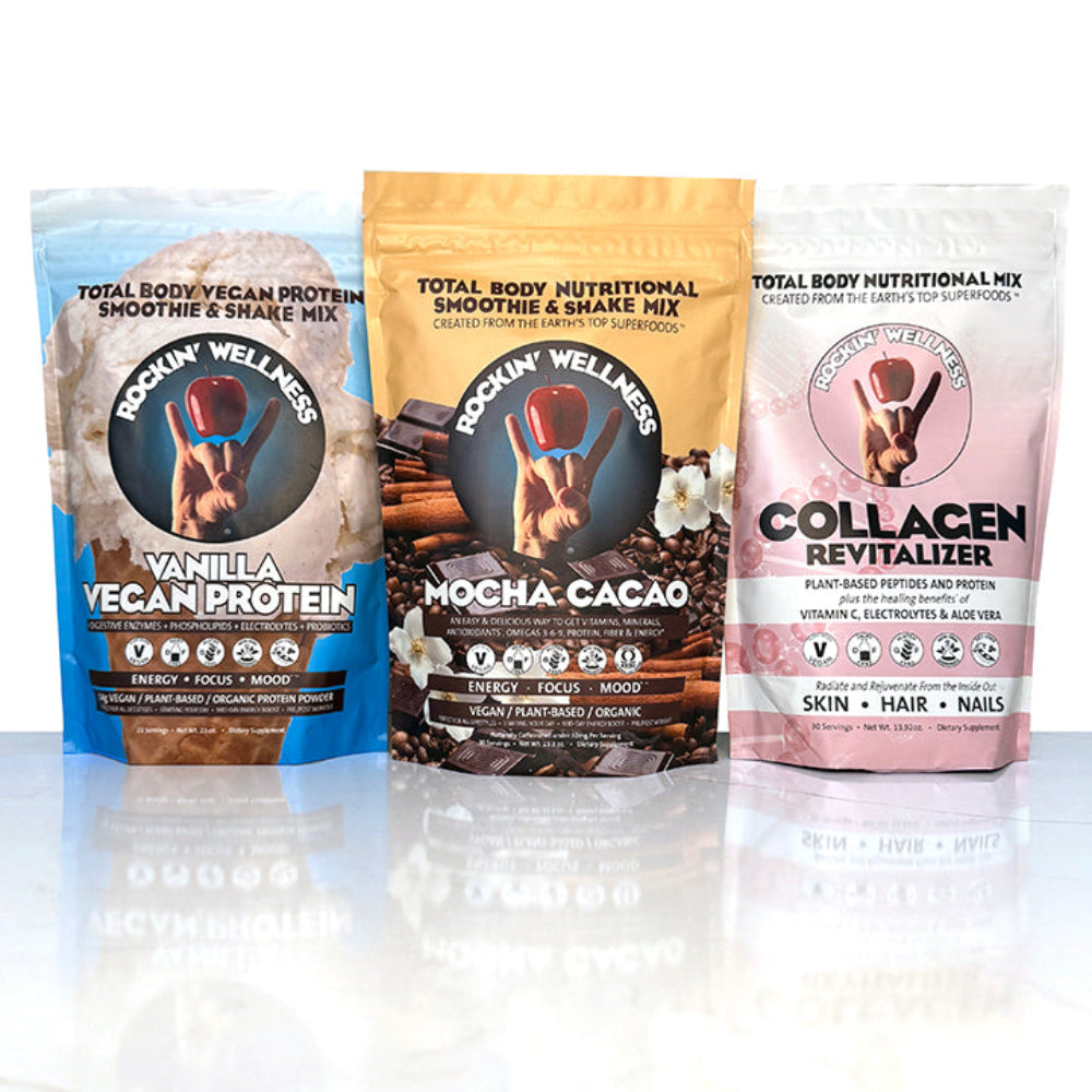 REJUVENATING ESSENTIALS MOCHA - Mocha Nutrition, Vegan Vanilla Protein Shake Mixes and Collagen Revitalizer