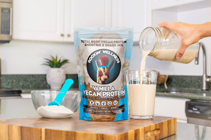 Vegan Vanilla Protein Powder | Rockin Wellness Smooth Shake Mix