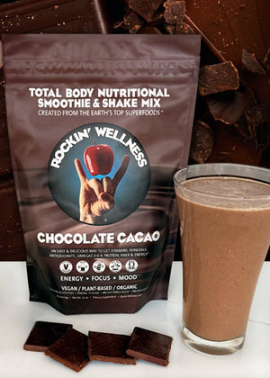 Rockin Wellness Vegan Chocolate Cacao Superfood Nutritional Shake Mix - Vegan Superfood by Rockin Wellness